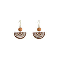 New Chinese Style Wooden Bead Fan Hollow Pendant Drop Earrings Ethnic Geometric Ear Hooks view 5