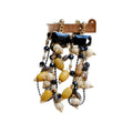 Ethnic Style Wooden Bead Square Tassel Stud Earrings With Silver Pins Vintage Geometric Dangle Design view 5