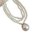 Old Money Faux Pearl Rhinestone Beaded Multilayer Sweater Necklace Vintage Court Round Geometric Choker view 5