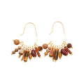 18K Gold Plated Stone Tassel Drop Earrings Vintage Ethnic Geometric Ear Hook Jewelry view 5
