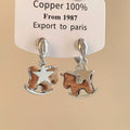 Light Luxury Copper Little Horse Zodiac Pendant Drop Earrings With Silver Posts For Daily Commute view 4