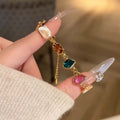 Light Luxury Geometric Square Glass Shell Bracelet For Minimalist Daily Commuter Jewelry view 4