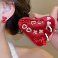 Alloy Heart And Bow Rhinestone Stud Earrings Jewelry Set Casual Minimalist Daily Style view 1