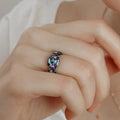 Sweet Cool Colorful Bow Flower Ring For Women, Elegant Niche Gentle Fashion Jewelry view 3