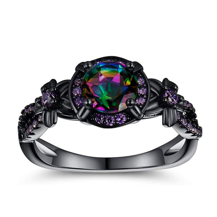 Sweet Cool Colorful Bow Flower Ring For Women, Elegant Niche Gentle Fashion Jewelry