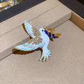 Rhinestone Enamel Peace Dove Brooch Elegant Light Luxury Alloy Bird Pin For Women view 2