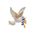 Rhinestone Enamel Peace Dove Brooch Elegant Light Luxury Alloy Bird Pin For Women view 5