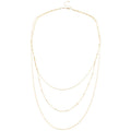 Korean Style Copper Three Layer Long Tassel Sweater Necklace, Minimalist Round Geometric Old Money Jewelry view 5