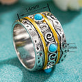 Maillard Vintage Ethnic Style Ring For Women, Retro Faux Turquoise Single Fashion Jewelry view 4
