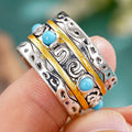 Maillard Vintage Ethnic Style Ring For Women, Retro Faux Turquoise Single Fashion Jewelry view 5