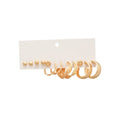 Minimalist Modern Iron Heart And Round Geometric Stud Earrings Jewelry Set For Women view 5