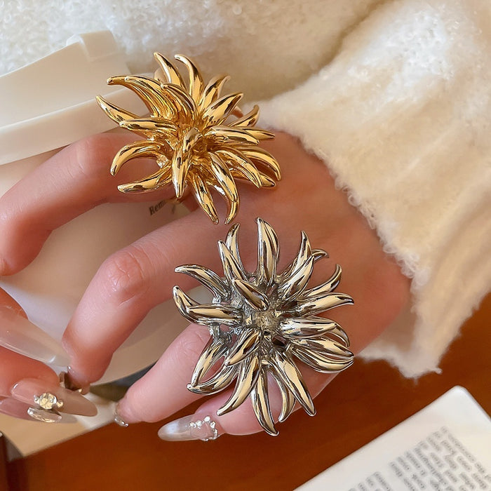 European Style Alloy Metal Flower Open Ring Statement Adjustable Index Finger Jewelry