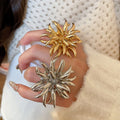 European Style Alloy Metal Flower Open Ring Statement Adjustable Index Finger Jewelry view 3
