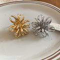 European Style Alloy Metal Flower Open Ring Statement Adjustable Index Finger Jewelry view 2