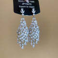 Copper Zircon Teardrop Tassel Drop Earrings, Elegant Court Style Light Luxury Jewelry view 2