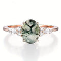 Korean New Chinese Style Faux Natural Stone Ring, Marquise Minimalist Niche Jewelry view 1