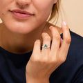 Korean New Chinese Style Faux Natural Stone Ring, Marquise Minimalist Niche Jewelry view 3