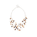 Maillard Style Crystal Beaded Tiger Eye Stone Necklace And Ear Hook Jewelry Set For Women view 5