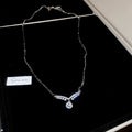 Light Luxury Korean Minimalist Copper Zircon Round Pendant Choker Necklace For Women view 3