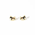 Gold Alloy Enamel Leopard Print Cute Rocking Horse Studs Elegant Minimalist Trendy Commuter Earrings view 5