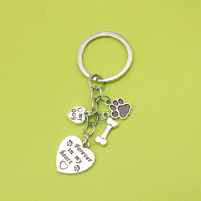 Stainless Steel Pet Memorial Keychain Dog Cat Remembrance Gift