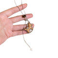Light Luxury Faux Pearl Horse Pendant Sweater Necklace With Leather Fabric Ethnic Vintage Style view 5