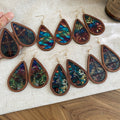 Vintage Ethnic Style Acrylic Wood Print Teardrop Pendant Drop Earrings view 3