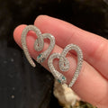 Copper Snake Heart Zircon Stud Earrings With Silver Pins, Light Luxury Sweet Cool Design view 1