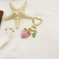 Zinc Alloy Strawberry Daisy Heart Keychain Sweet Bag Charm view 6