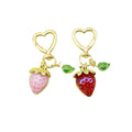 Zinc Alloy Strawberry Daisy Heart Keychain Sweet Bag Charm view 5