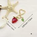 Metal Strawberry Daisy Keychain Bag Charm Gift for Girls view 2