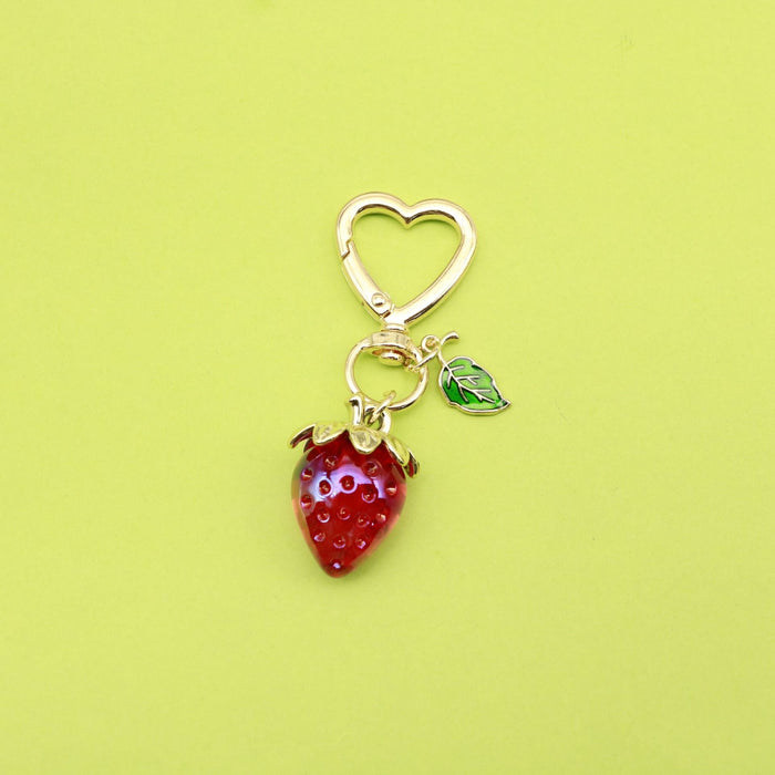 Metal Strawberry Daisy Keychain Bag Charm Gift for Girls