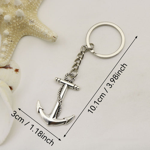 Zinc Alloy Simple Anchor Keychain Bag Charm Gift