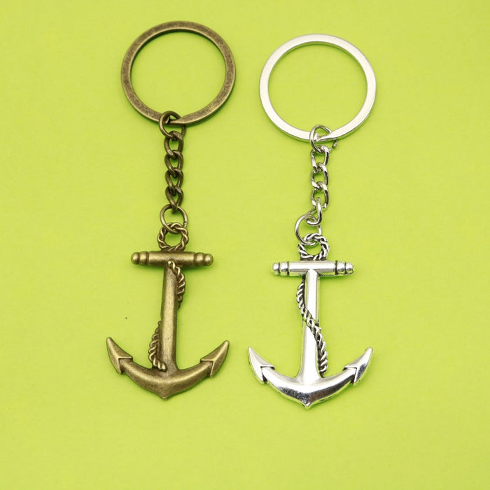 Zinc Alloy Simple Anchor Keychain Bag Charm Gift