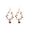 Artificial Crystal Round Chain Tassel Drop Earrings Vintage Ethnic Geometric Light Luxury Jewelry view 5