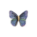 Light Luxury New Chinese Embroidered Fabric Butterfly Brooch For Elegant Suit Accessories view 5
