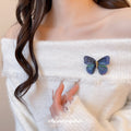 Light Luxury New Chinese Embroidered Fabric Butterfly Brooch For Elegant Suit Accessories view 1