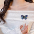 Light Luxury New Chinese Embroidered Fabric Butterfly Brooch For Elegant Suit Accessories view 3