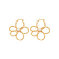 Metal Flower Pearl Stud Earrings For Women Minimalist Versatile Light Luxury Ear Jewelry view 5