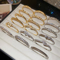 18K Gold Plated Copper Zircon Heart Geometric Clasp Bangle For Women Light Luxury Jewelry view 4