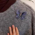 Light Luxury New Chinese Style Cloth Embroidered Butterfly Brooch Elegant Animal Lapel Pin view 1