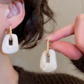 Acrylic Square Pendant Drop Earrings Retro Casual Geometric Commuter Jewelry view 4