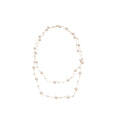 Old Money Faux Pearl Crystal Beaded Layered Sweater Necklace, French Vintage Round Geometric Pendant view 5