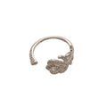 Copper Zircon Hollow Leaf Open Ring And Ear Cuff Jewelry Set Korean Minimalist Luxury Style view 5
