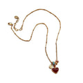 18K Gold Plated Copper Mother Of Pearl Heart Pendant Necklace Light Luxury Collarbone Chain view 5