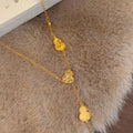 18K Gold Plated Copper Gourd Pendant Necklace For Women New Chinese Light Luxury Collarbone Chain view 4