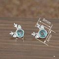 Mini Deer Faux Moonstone Stud Earrings For Women Clear Christmas Jewelry Korean Sweet Elegant Style view 4