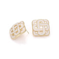 Classic Square Stud Earrings For Women Palace Style Geometric Mesh French Elegant Fashion Jewelry view 2