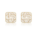 Classic Square Stud Earrings For Women Palace Style Geometric Mesh French Elegant Fashion Jewelry view 1