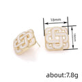 Classic Square Stud Earrings For Women Palace Style Geometric Mesh French Elegant Fashion Jewelry view 4